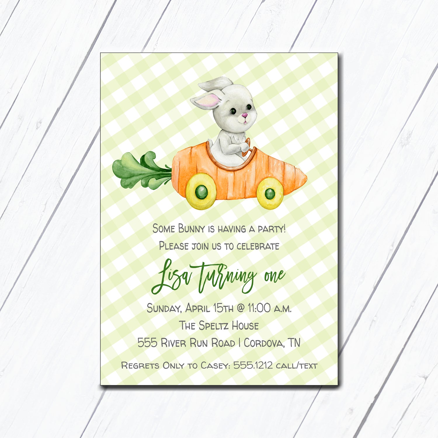 Carrot Car Easter Invitation