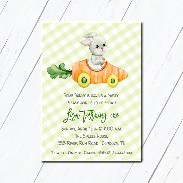 Carrot Car Easter Invitation