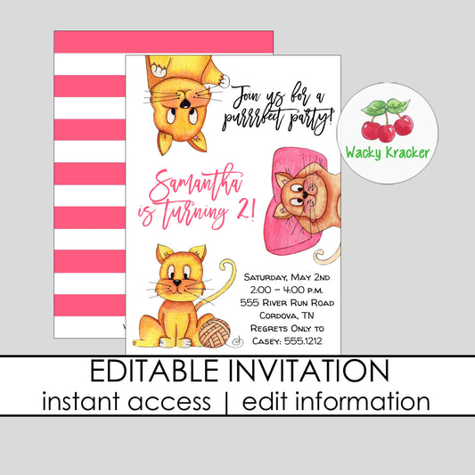 Cats Birthday Invitation
