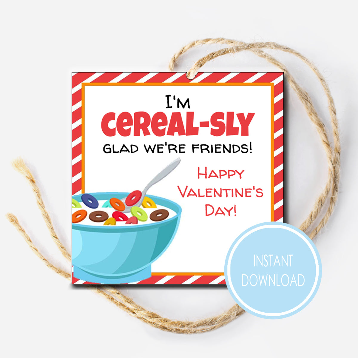 Cereal Instant Download Tag