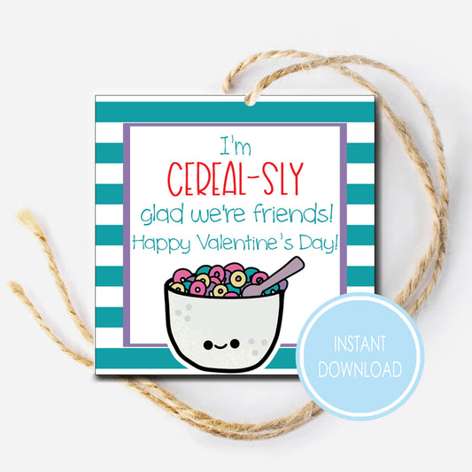 Cereal Instant Download Tag