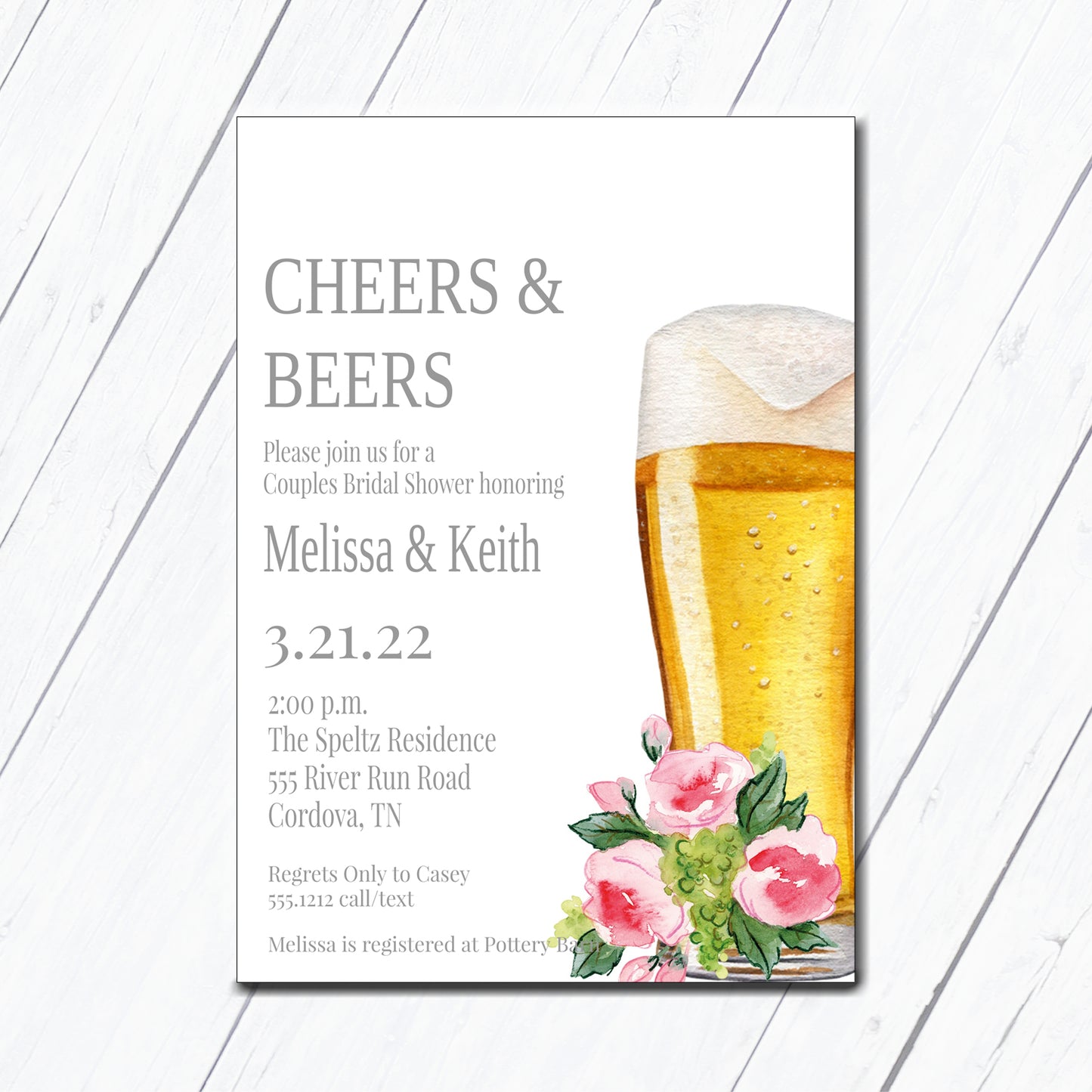 Stock the Bar Bridal Shower Invitation