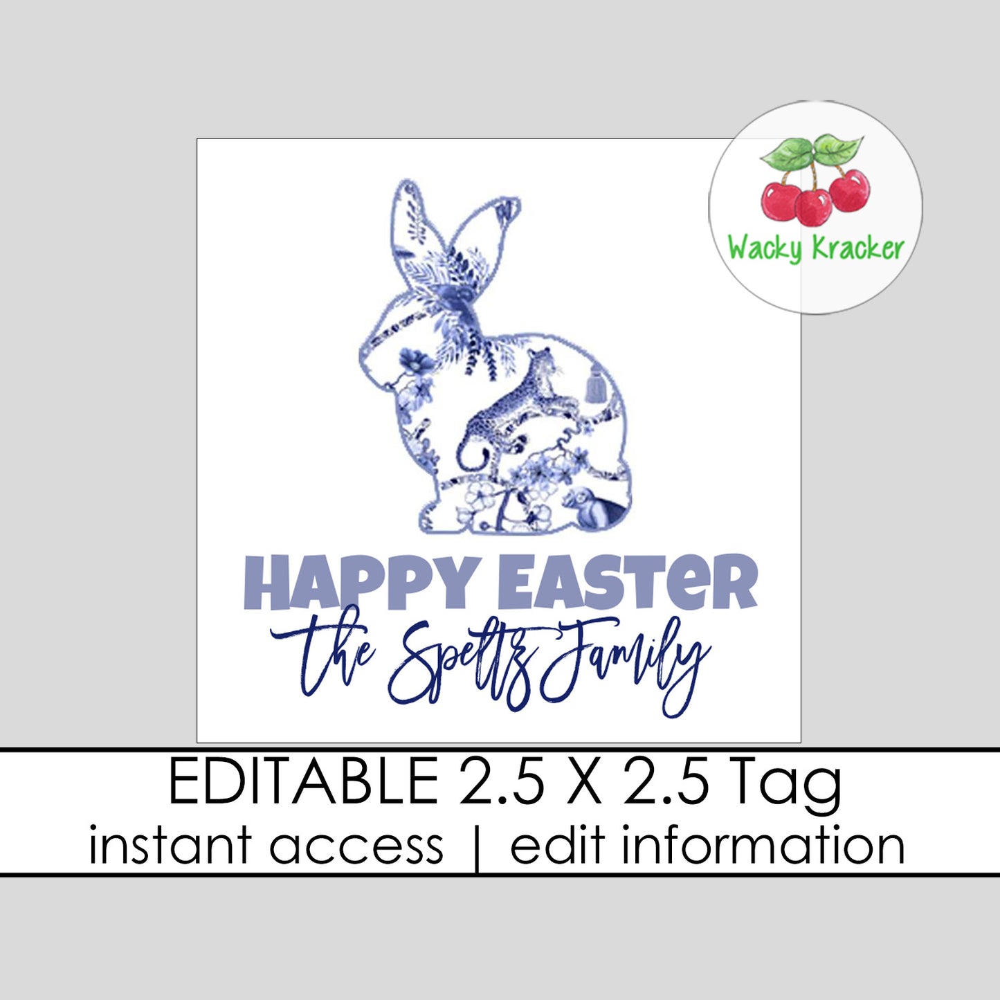 Chinoiserie Bunny Gift Tag