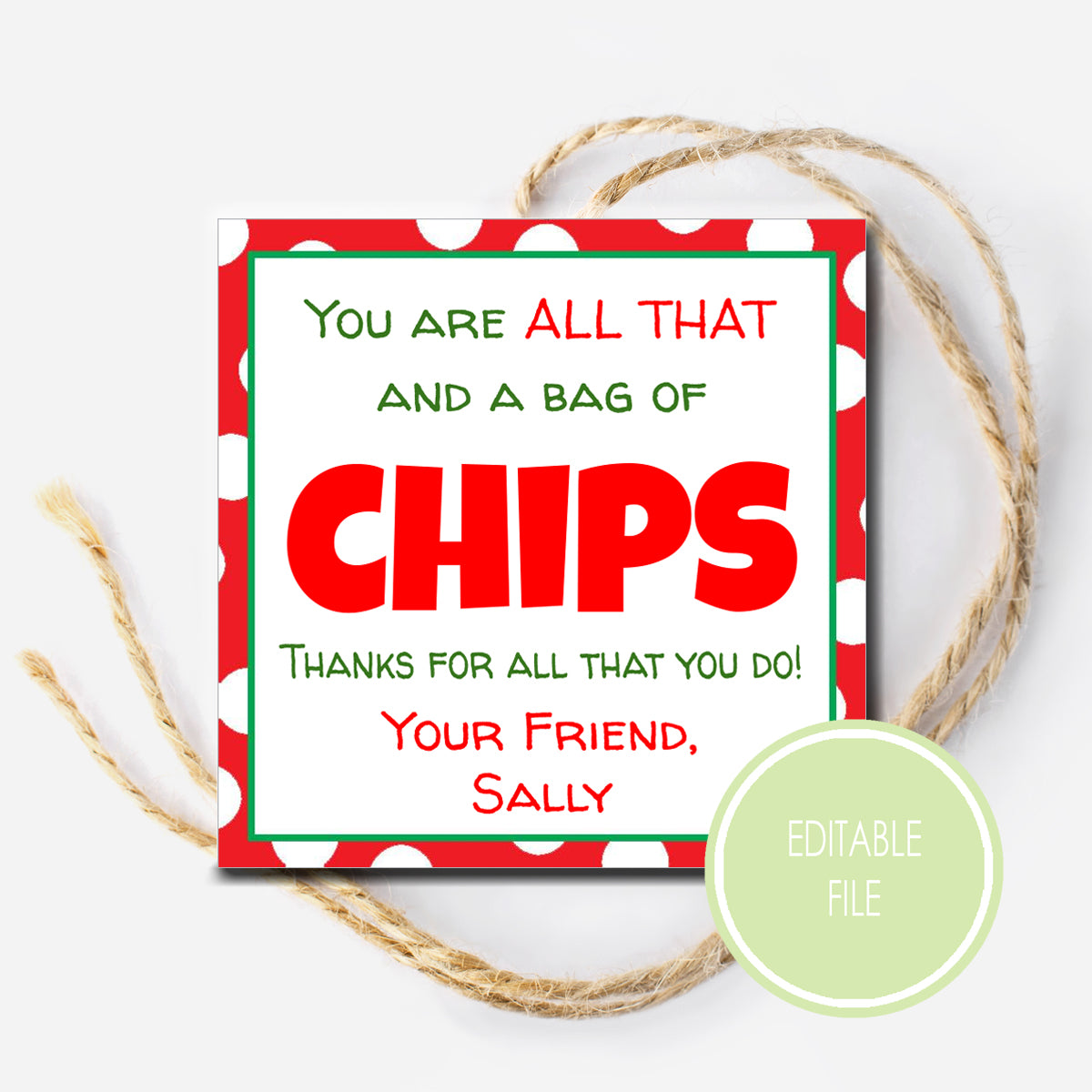 Christmas Chip Gift Tag