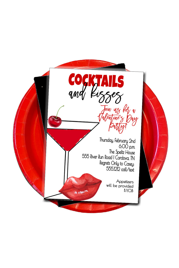 Cocktails and Kisses Invitation