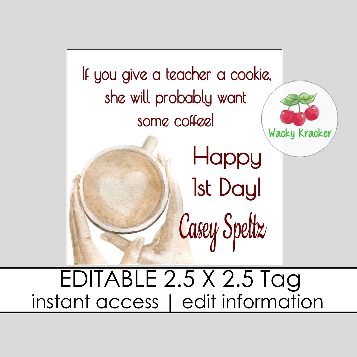 Cookie and Coffee Gift Tag
