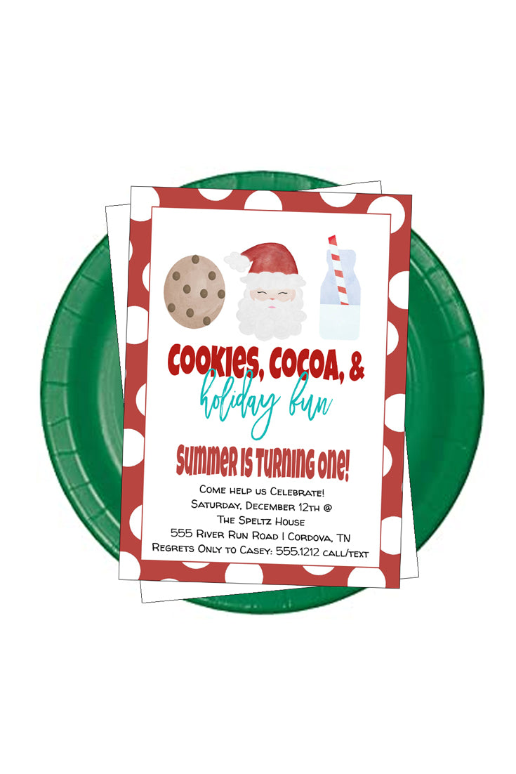 Cookies and Santa Invitation