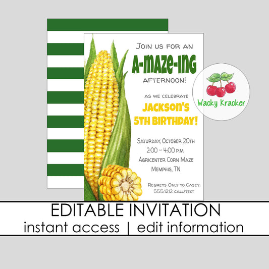 Corn Maze Invitation