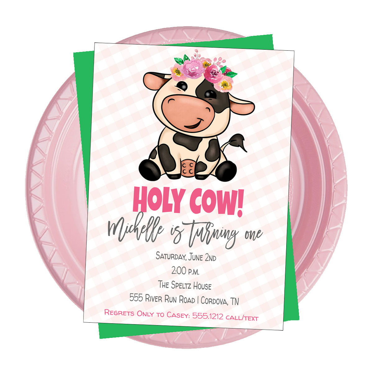 Cow Girl Birthday Invitation