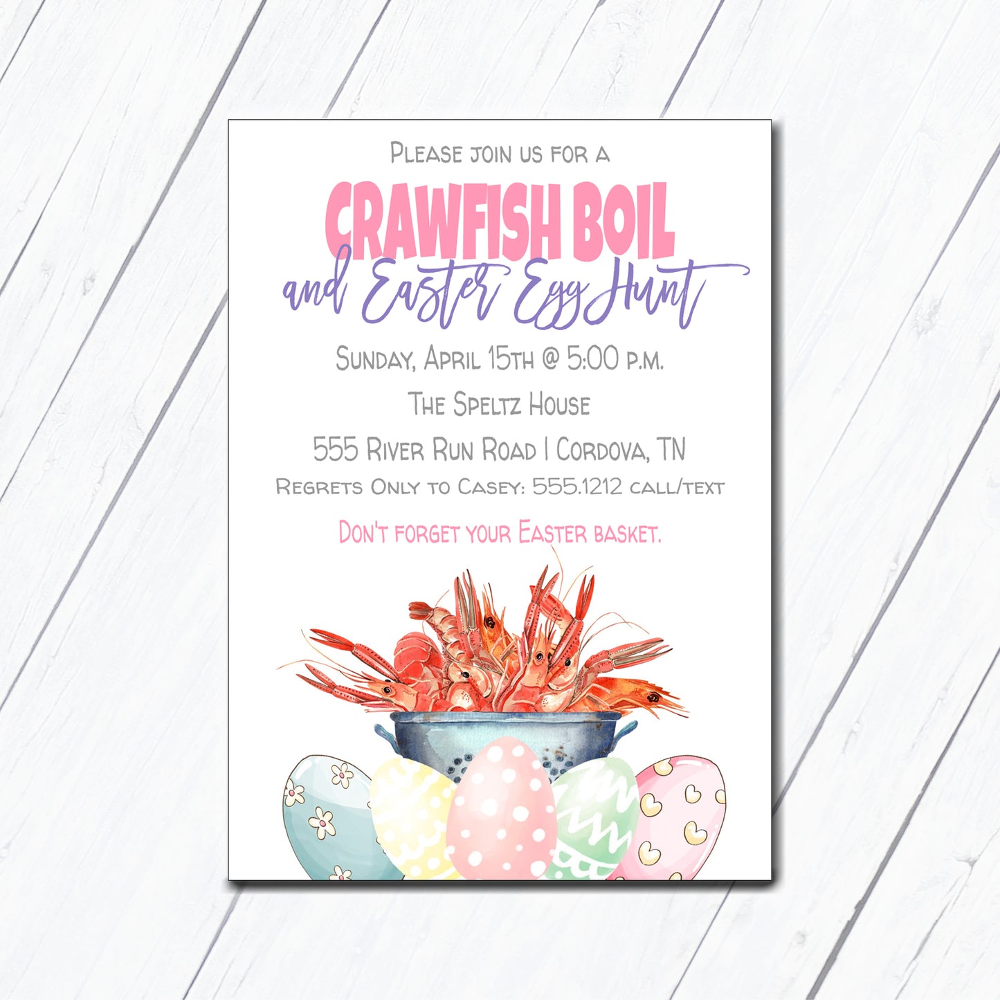 Easter Crawfish Boil Invitation