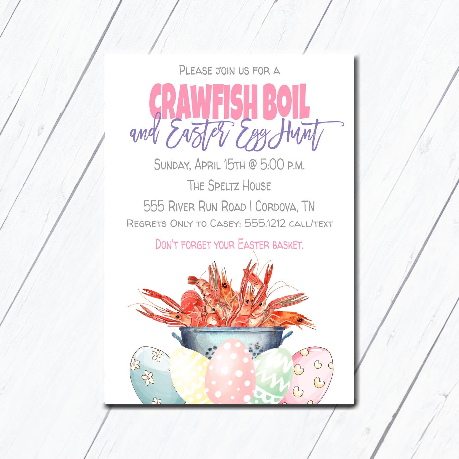 Easter Crawfish Boil Invitation