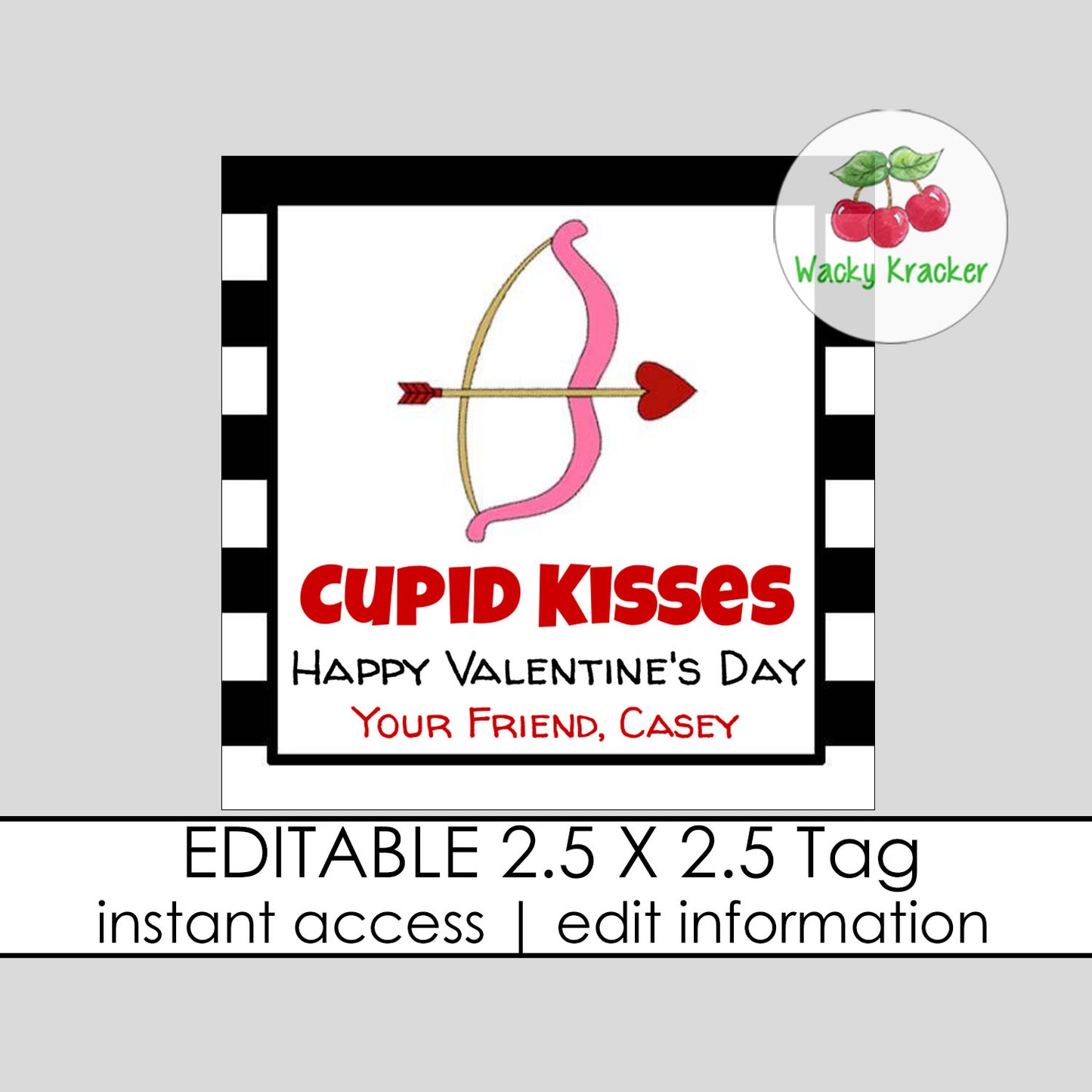 Cupid Kisses Valentine Tag
