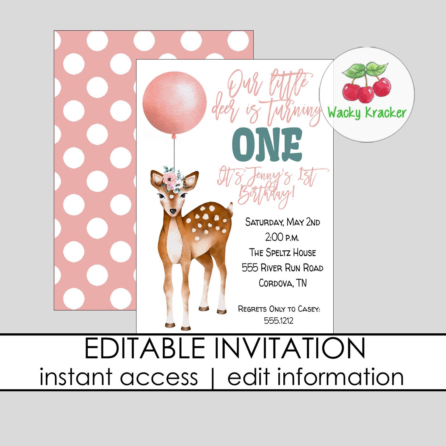 Deer Birthday Invitation