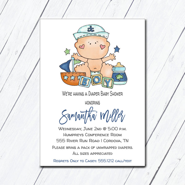 Diaper Baby Shower Inviation