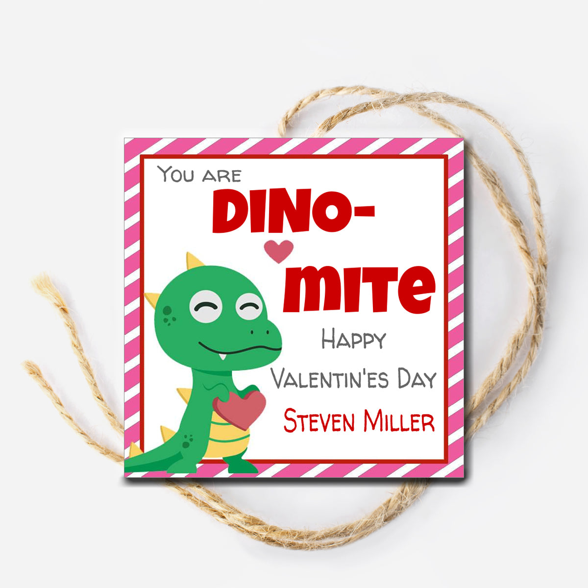 Dinosaur Valentine Tag