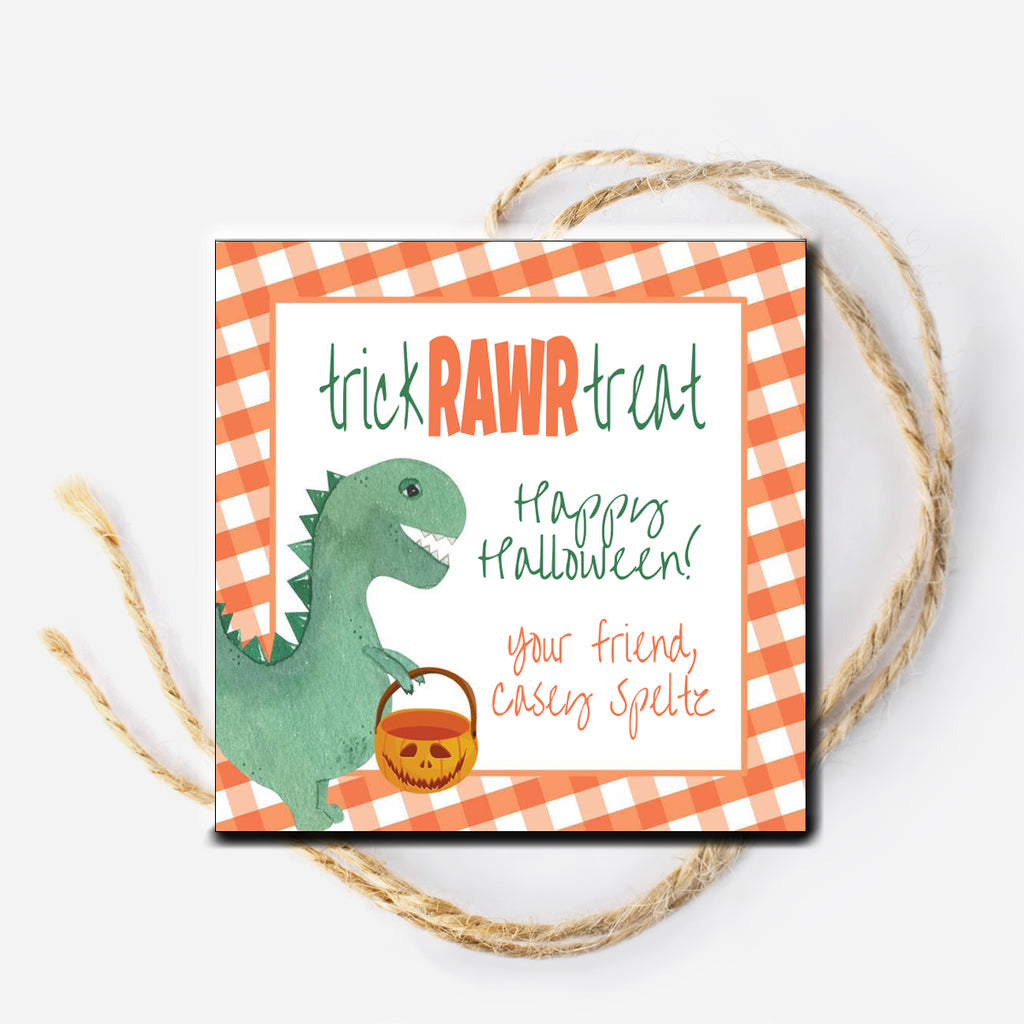Dinosaur Halloween Gift Tag