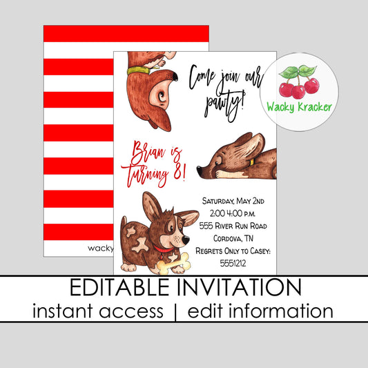 Dog Birthday Invitation