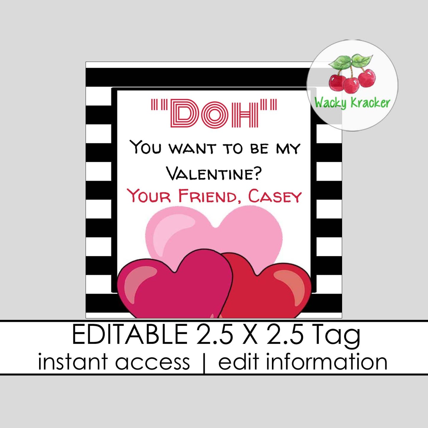 Doh Valentine Gift Tag