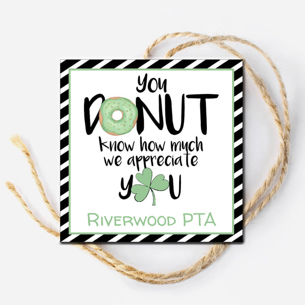St. Patrick's Donut Gift Tag
