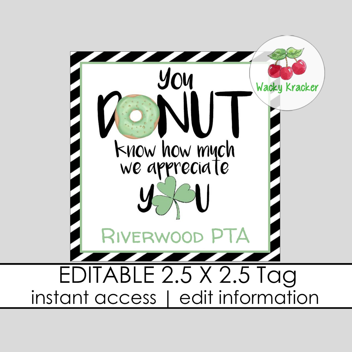 St. Patrick's Donut Gift Tag