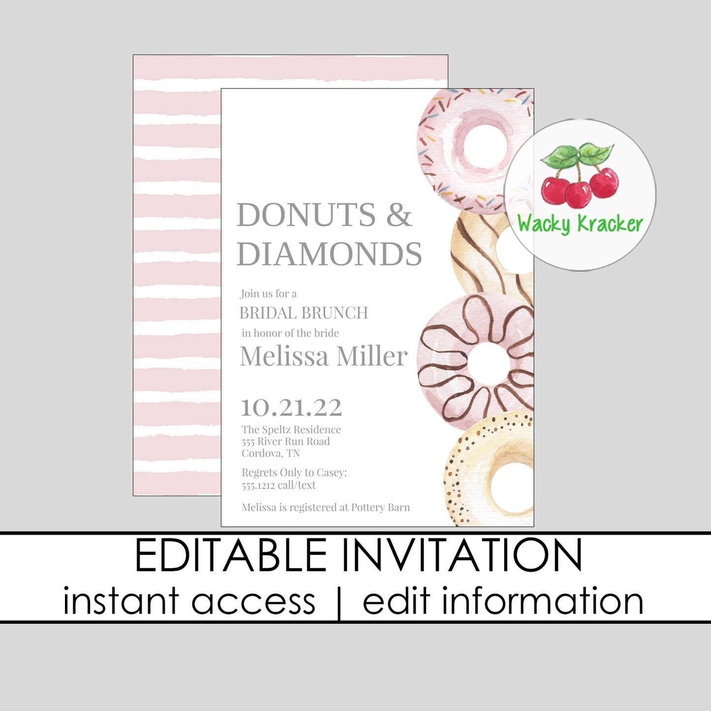 Donut Bridal Shower Invitation