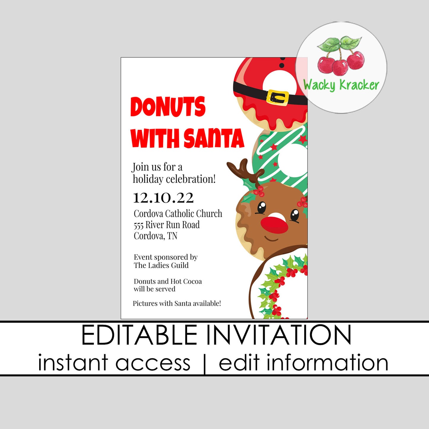 Donuts with Santa Invitation