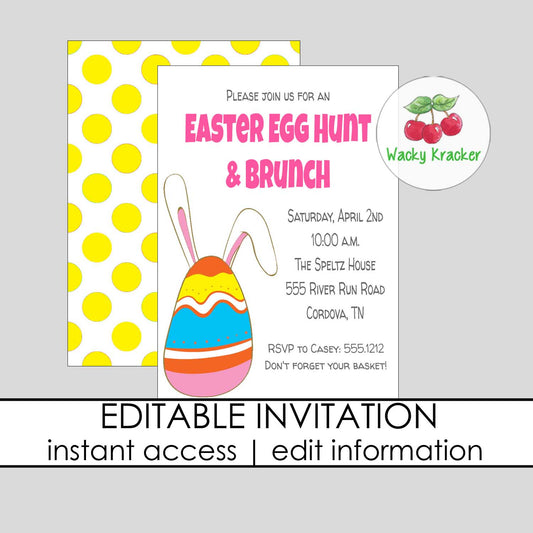 Egg Bunny Invitation