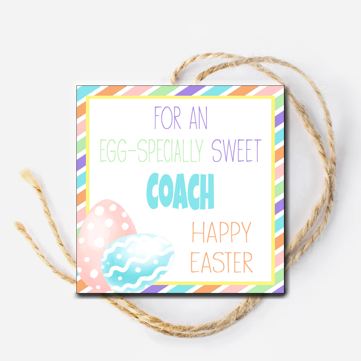 Egg Coach Instant Download Tag