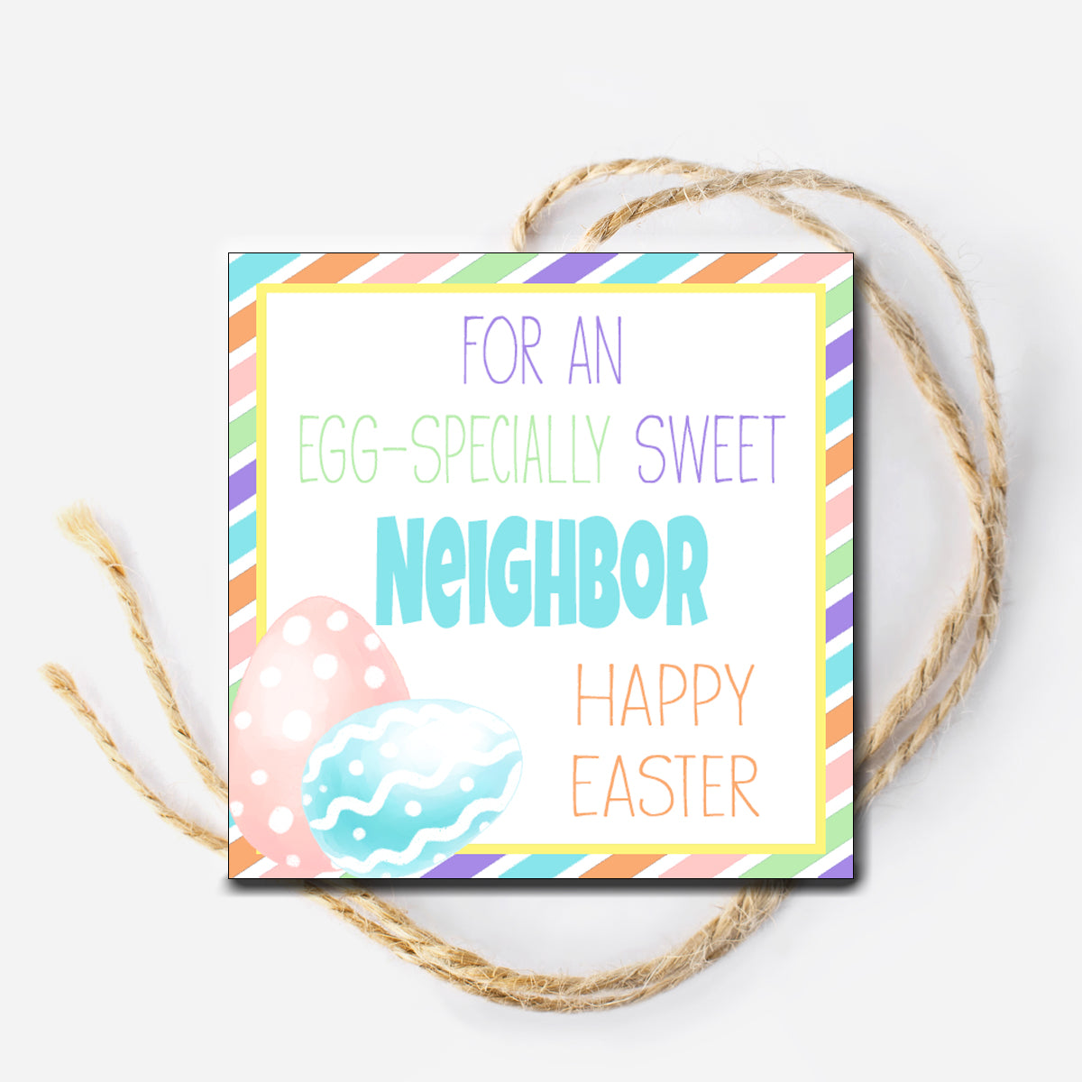 Egg Neighbor Instant Download Tag