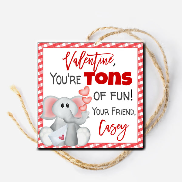 Elephant Valentine Gift Tag