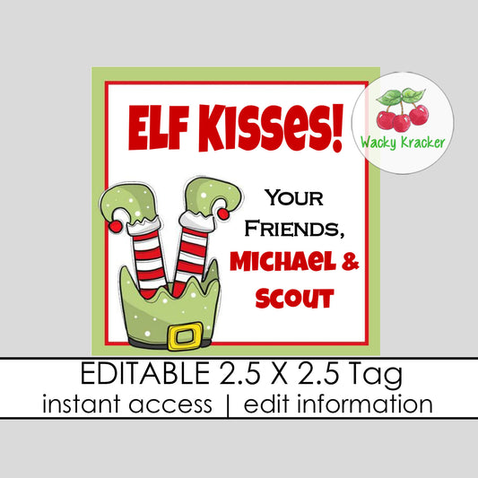 Elf Kisses Gift Tag