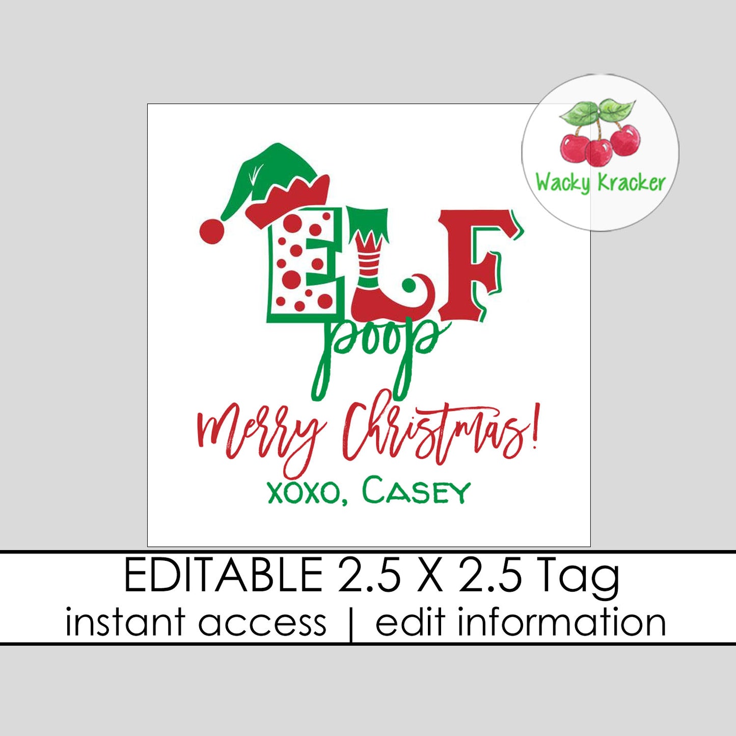 Elf Poop Gift Tag