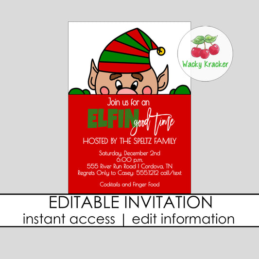 Elf Christmas Invitation