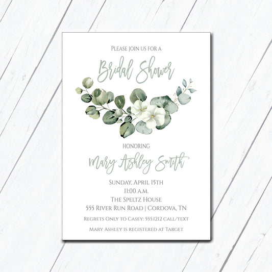 Eucalyptus Bridal Shower Invitation