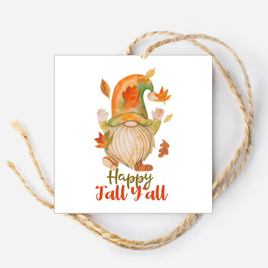 Fall Gnome Instant Download Tag