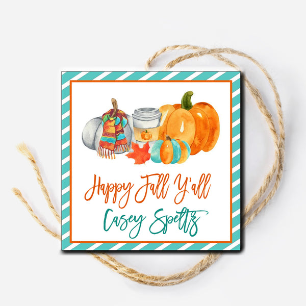 Happy Fall Y'all Gift Tag