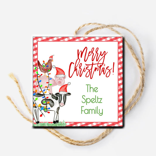 Farm Christmas Gift Tag