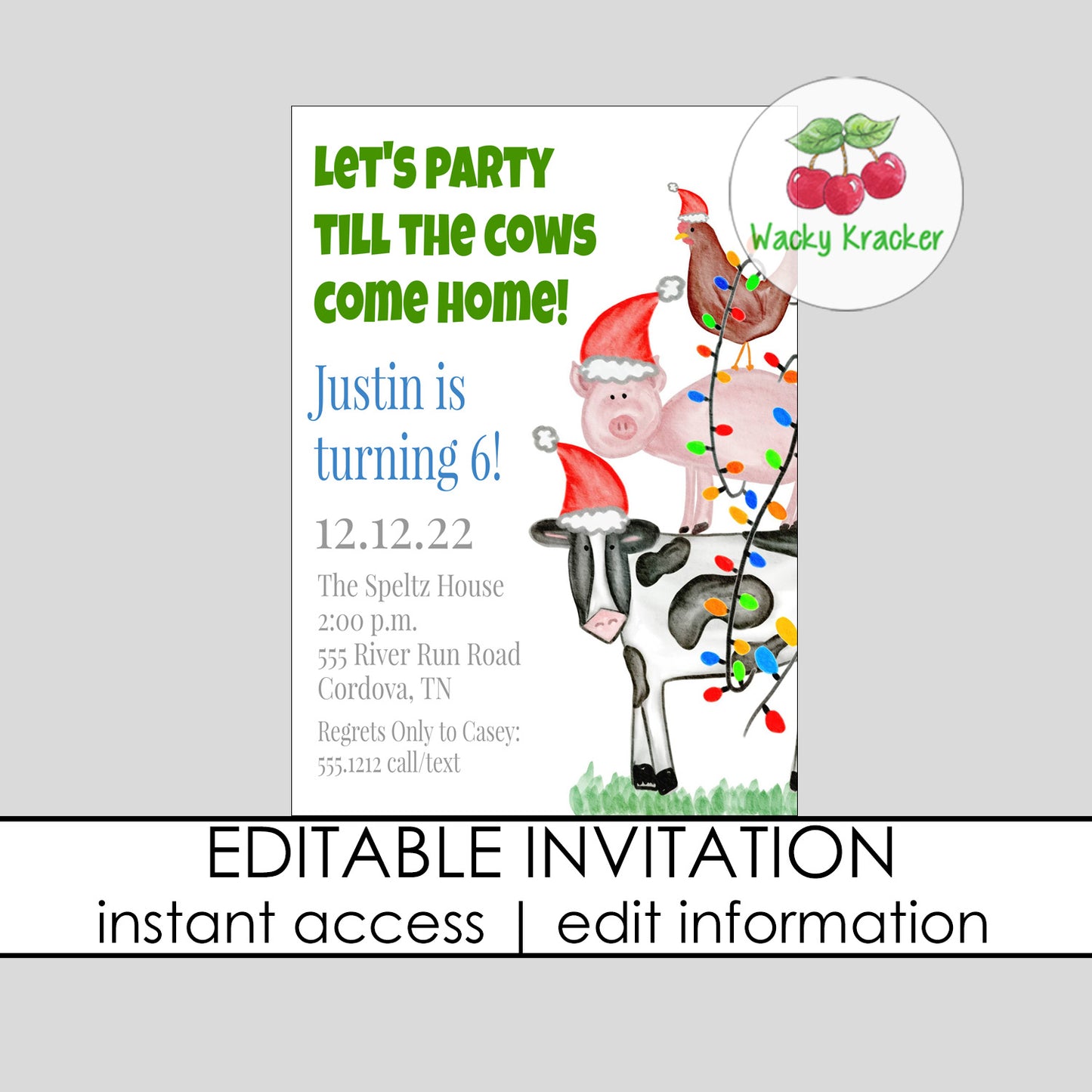 Farm Christmas Invitation