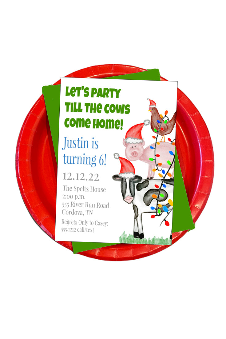 Farm Christmas Invitation