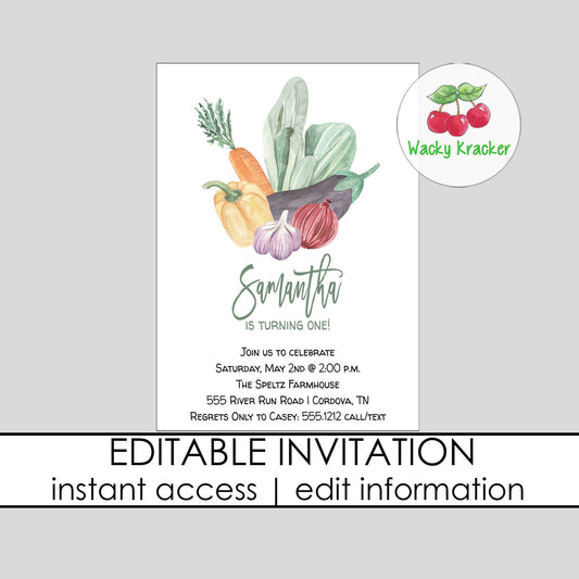 Farmers Market Birthday Invitation