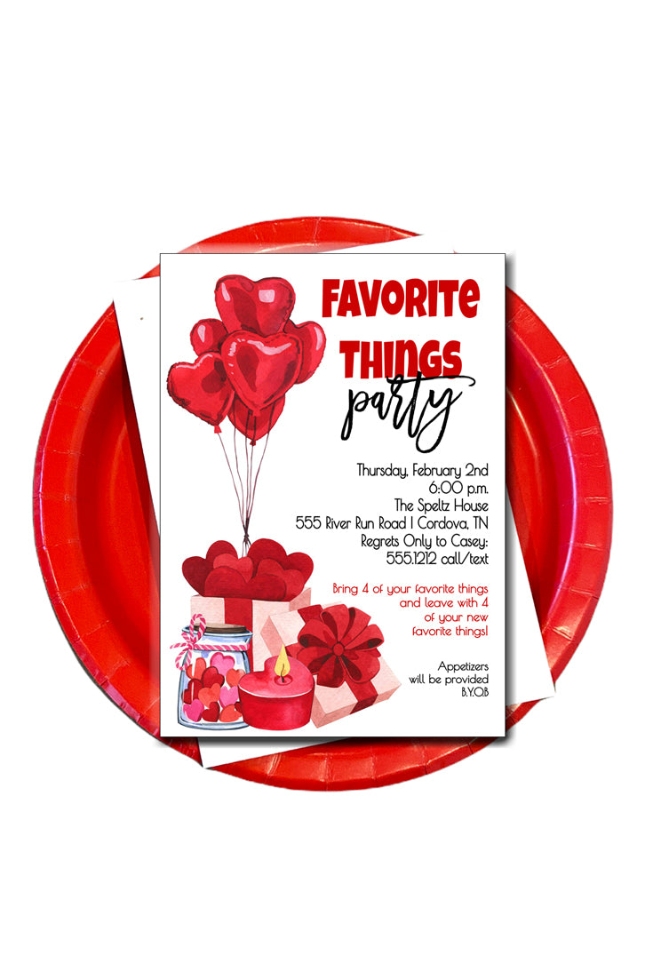 Favorite Things Valentine Invitation