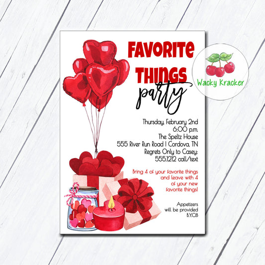 Favorite Things Valentine Invitation