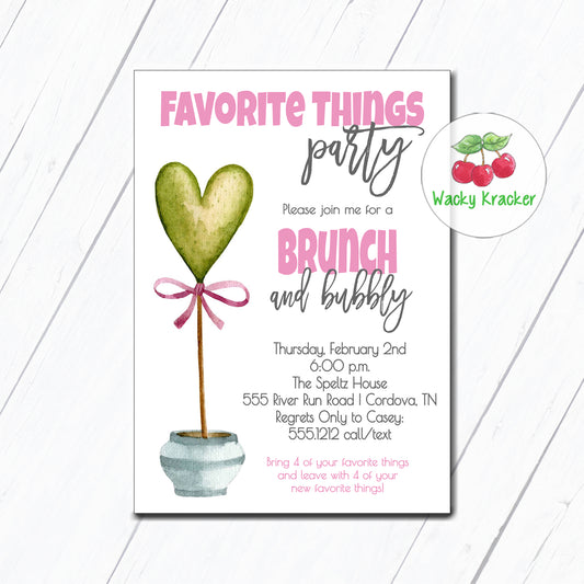 Favorite Things Invitation