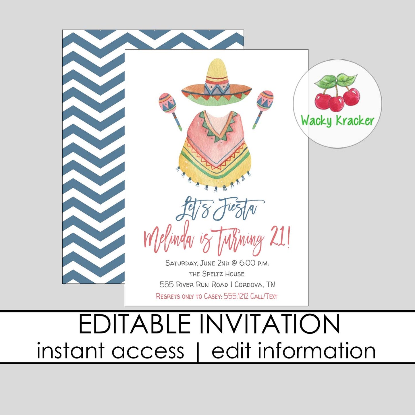 Fiesta Pancho Birthday Invitation