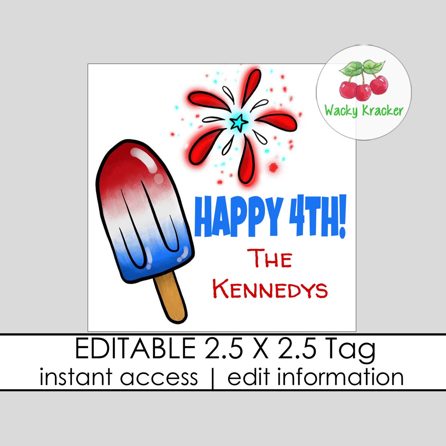 Happy 4th Gift Tag