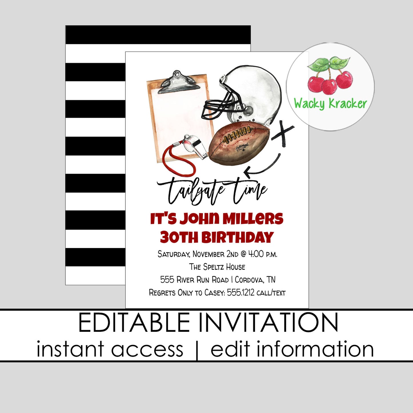 Football Play Invitation