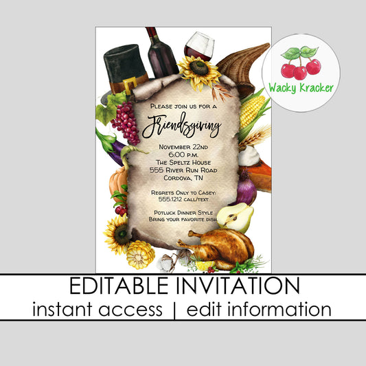 Friendsgiving Border Invitation