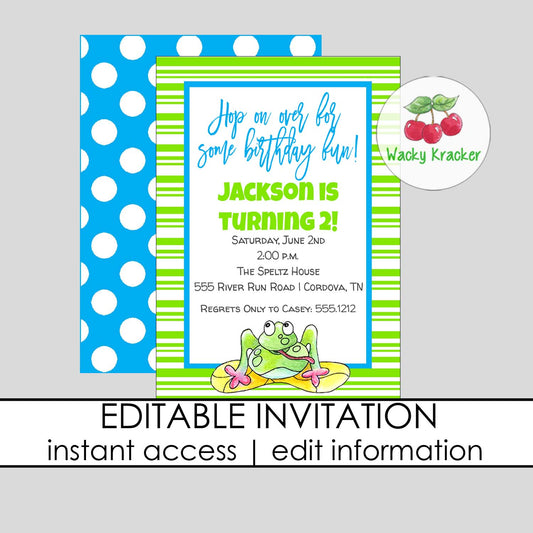 Frog Birthday Invitation