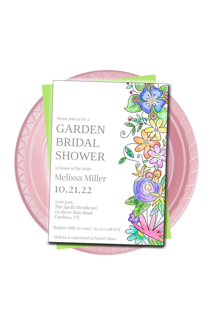 Colorful Floral Bridal Shower Invitation