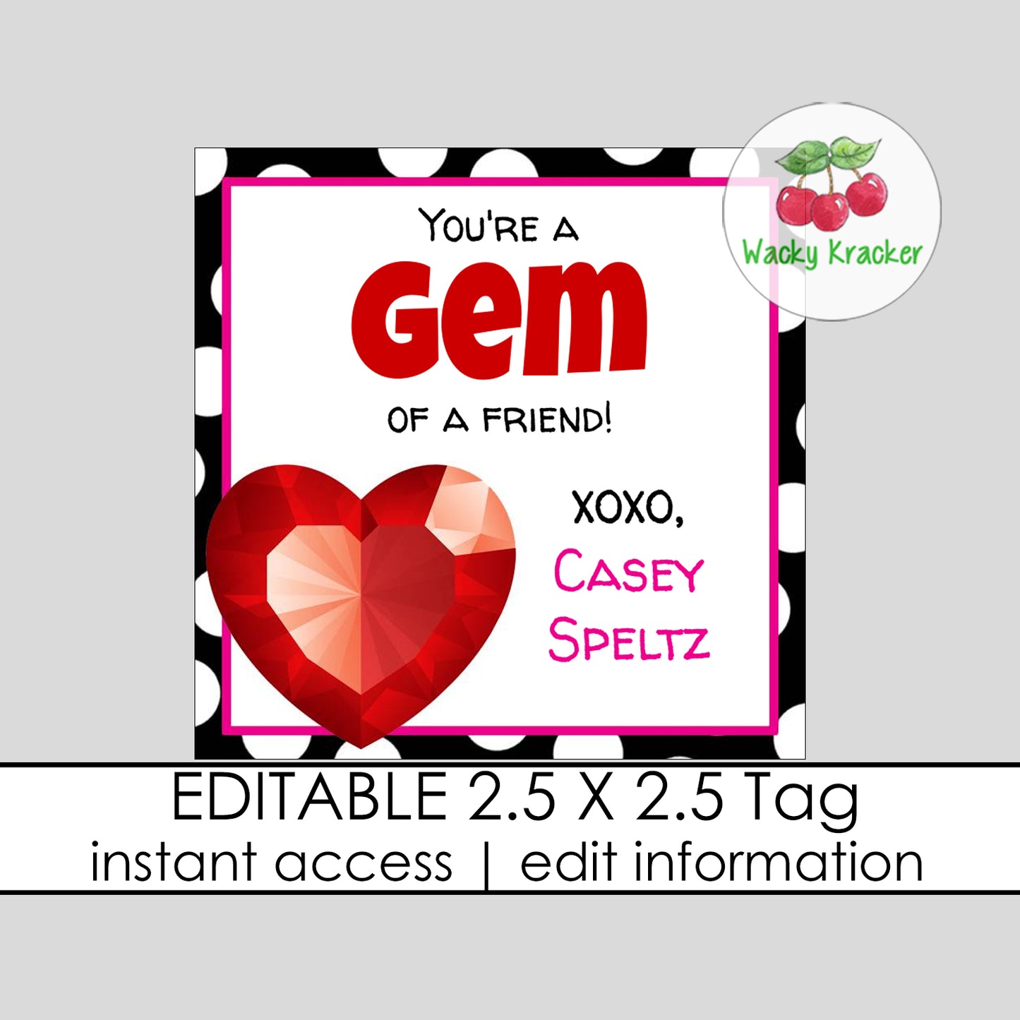 You're a Gem Valentine Tag